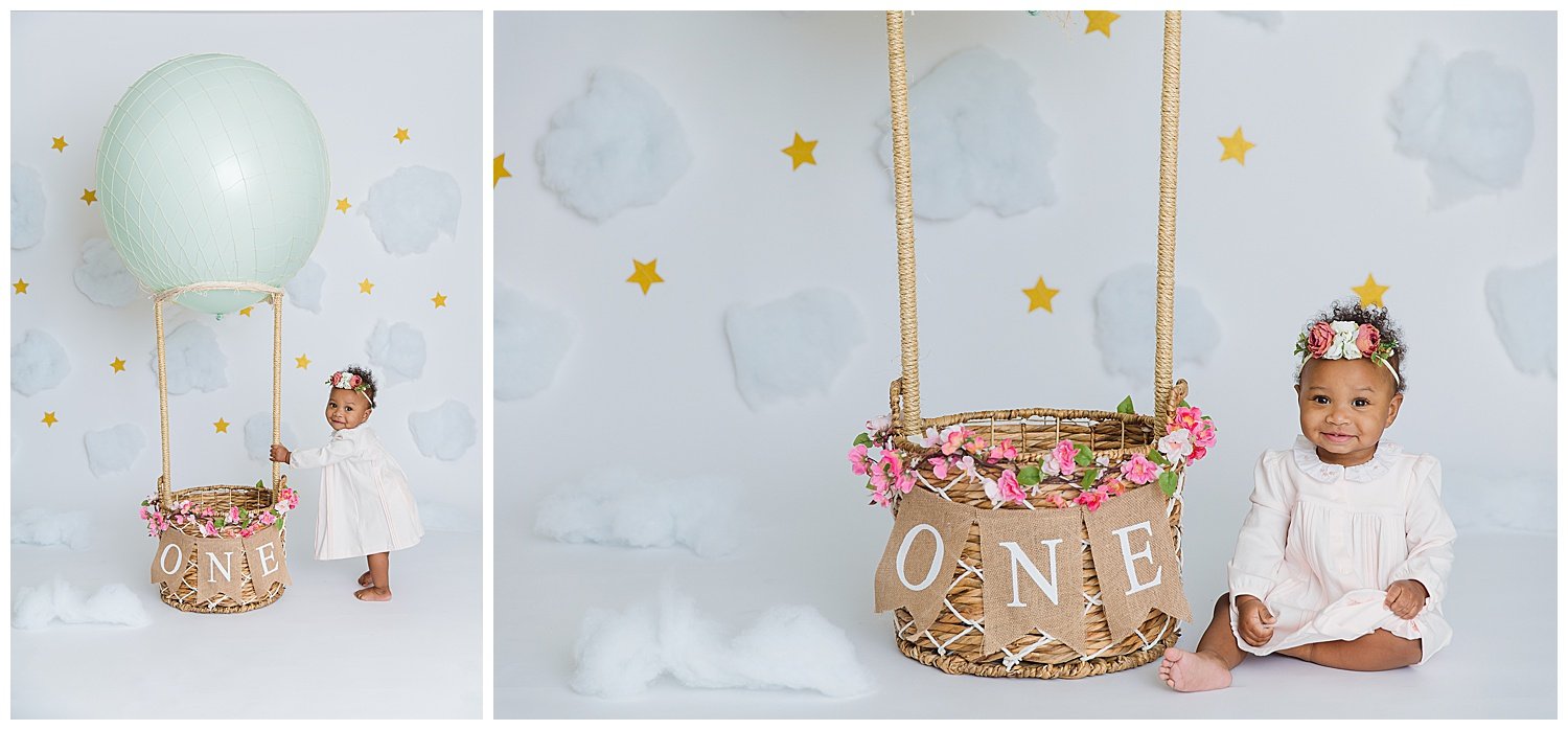 Hot Air Balloon First Birthday Session Custom Studio Portrait Sessions St Augustine Family Newborn Proposal Photographer Teresa Geraghty